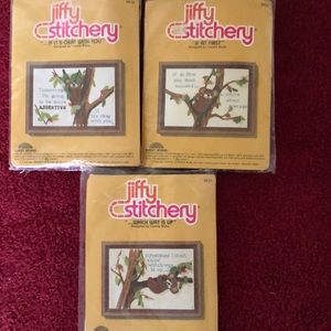 (3) Vintage Jiffy Stitchery kits- new
